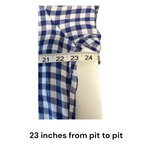 J.Crew Mens Slim Irish Linen Blue Gingham Button-Down Shirt Size L - Picture 8 of 9